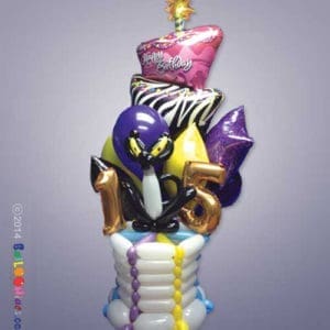 Themed Birthday Cake with Character and mylar balloons