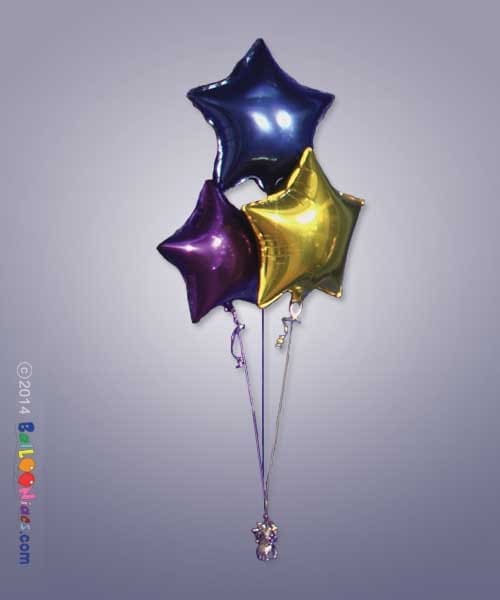 3 Mylar Stars Cluster