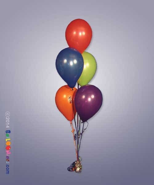 5 Latex Balloons Cluster