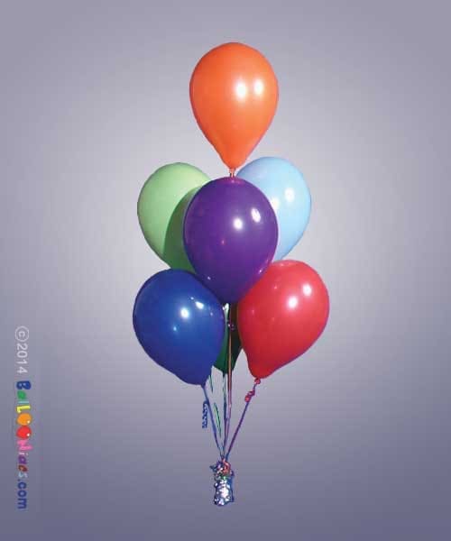 7 Latex Balloons Cluster
