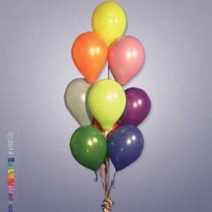 9 Latex Balloons Cluster