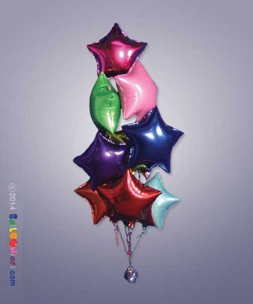 9 Mylar Stars Cluster