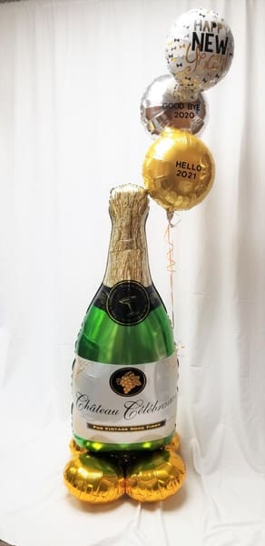 Champagne Bottle and Balloons
