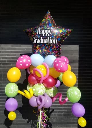 Graduation-Happy Graduation Star Balloon Bouquet Pole