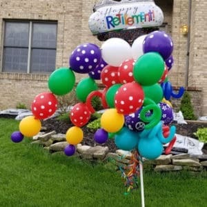 Happy Retirement Balloon Bouquet Pole