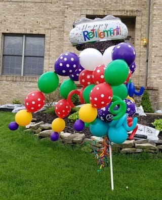 Happy Retirement Balloon Bouquet Pole