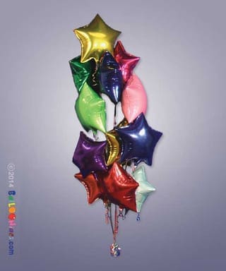 12 Mylar Stars Cluster