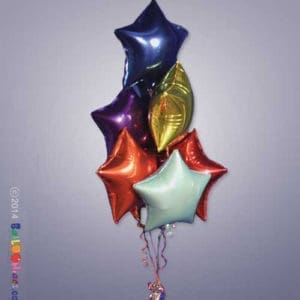 6 Mylar Stars Cluster