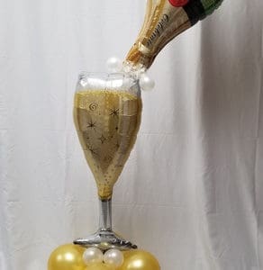 Glass with Poured  Champagne