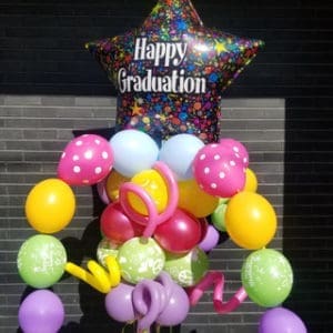Graduation-Happy Graduation Star Balloon Bouquet Pole