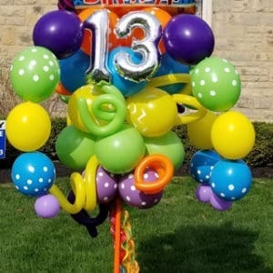 Happy Birthday Cake Slice Balloon Bouquet Pole