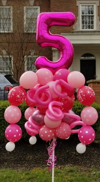 Happy Birthday Single Digit Balloon Bouquet Pole
