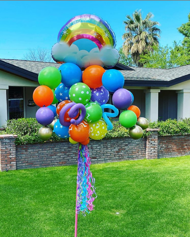 Rainbow Balloon Bouquet Pole