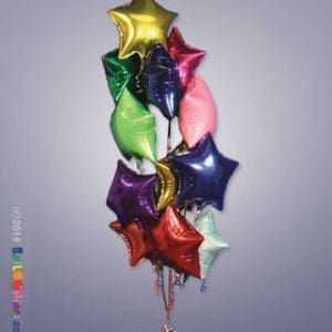 12 Mylar Stars Cluster